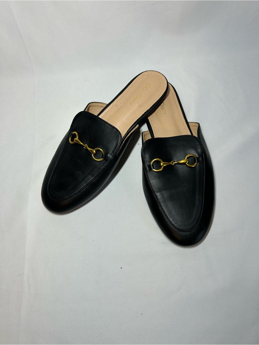 Cici Black Horsebit Mule Loafers Women’s Size 10 Gold Hardware Slip On Flats